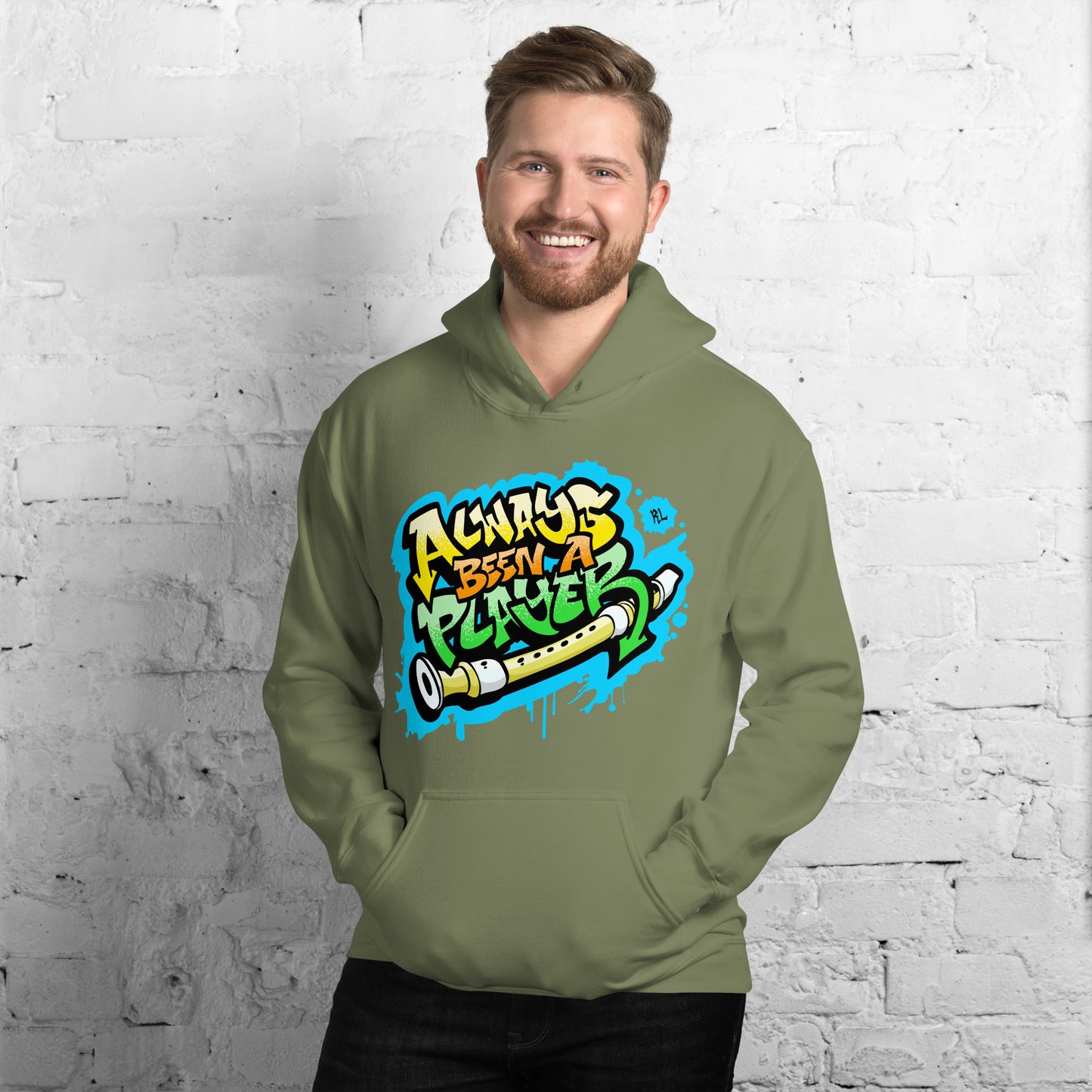 Richard Lindesay Always Been a Player Hoodie - BLUE BACKGROUND